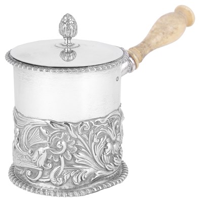 Lot 454 - ËœA VICTORIAN SILVER SHAVING MUG