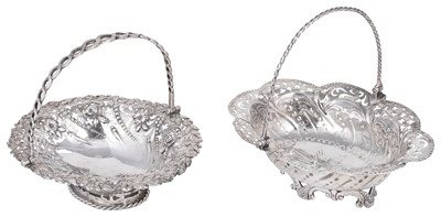 Lot 487 - TWO GEORGE III SILVER SWEETMEAT BASKETS