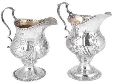 Lot 492 - TWO GEORGE III SILVER MILK JUGS