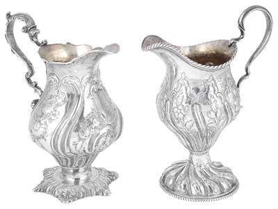 Lot 499 - TWO GEORGIAN SILVER MILK JUGS