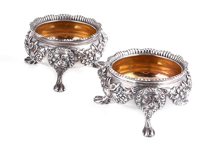 Lot 502 - A PAIR OF GEORGE II SILVER SALT CELLARS