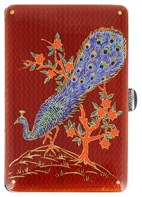 Lot 540 - A GERMAN SILVER AND ENAMEL CIGARETTE CASE