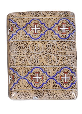 Lot 545 - A PORTUGUESE SILVER-GILT FILIGREE CIGARETTE CASE