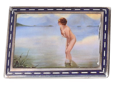Lot 546 - AN AUSTRO-HUNGARIAN SILVER AND ENAMEL CIGARETTE CASE
