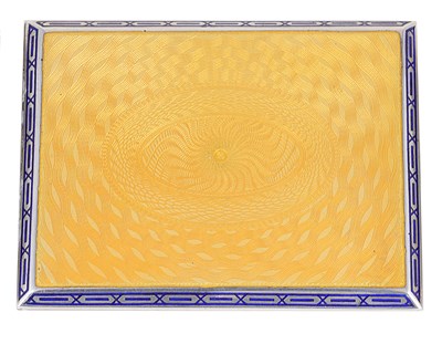 Lot 547 - AN AUSTRO-HUNGARIAN SILVER AND ENAMEL CIGARETTE CASE
