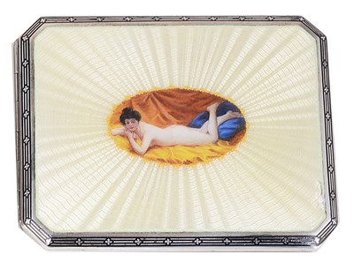 Lot 549 - AN AUSTRO-HUNGARIAN SILVER AND ENAMEL CIGARETTE CASE