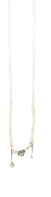 Lot 588 - CULTURED PEARL AND DIAMOND NECKLACE