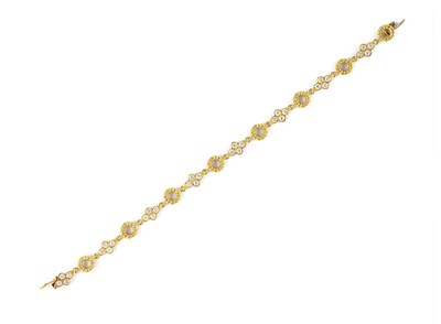 Lot 627 - GOLD AND DIAMOND BRACELET