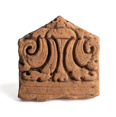 Lot 746 - A TERRACOTTA ARCHITECTURAL ELEMENT, JAVA, INDONESIA, CIRCA 10TH CENTURY
