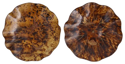 Lot 106 - ~A PAIR OF JAPANESE TORTOISESHELL DISHES