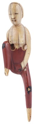 Lot 132 - ~CHINESE IVORY DOCTOR'S MODEL ADAPTED AS A NETSUKE