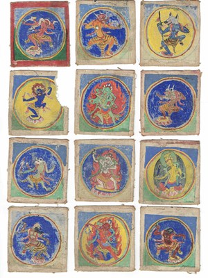 Lot 192 - A COLLECTION OF TIBETAN MINIATURE PAINTINGS (TSAKLIS)