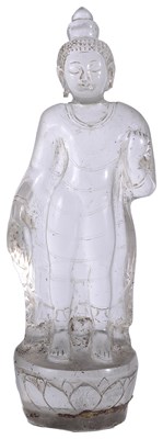 Lot 201 - A ROCK CRYSTAL FIGURE OF BUDDHA