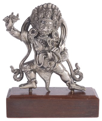 Lot 207 - A SILVER FIGURE OF VAJRAPANI