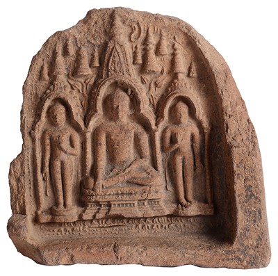 Lot 212 - A CLAY VOTIVE PLAQUE