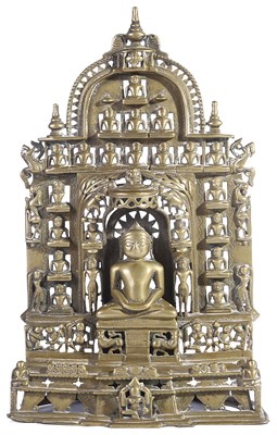 Lot 241 - A JAIN SHRINE DEPICTING RSHABHANATHA
