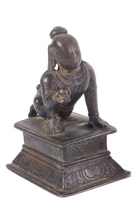 Lot 245 - A SMALL BRONZE FIGURE OF BALAKRISHNA