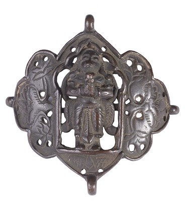 Lot 250 - A BRONZE ARM ORNAMENT (BAZUBAND) DEPICTING HANUMAN