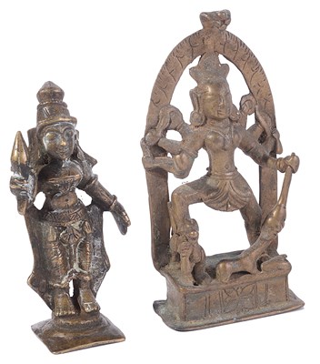 Lot 251 - TWO BRASS FIGURES OF GODDESSES
