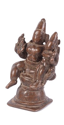 Lot 252 - A BRONZE IMAGE OF LAKSHMINARAYANA