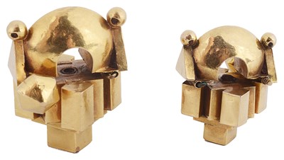 Lot 288 - TWO TODA GOLD EARRINGS