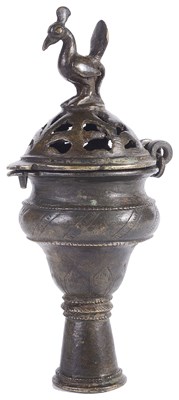 Lot 298 - A BRONZE HUQQA BURNER