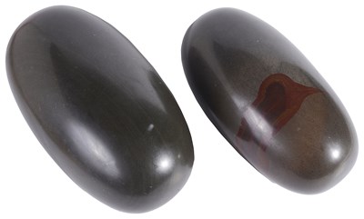 Lot 321 - TWO INDIAN LINGAM STONES