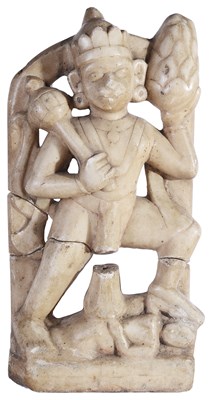 Lot 322 - A MARBLE STELE DEPICTING HANUMAN