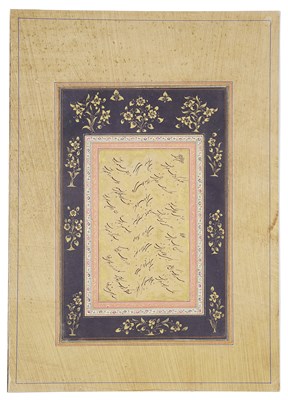 Lot 338 - â€¡A DOUBLE FOLIO OF SHIKASTEH CALLIGRAPHY