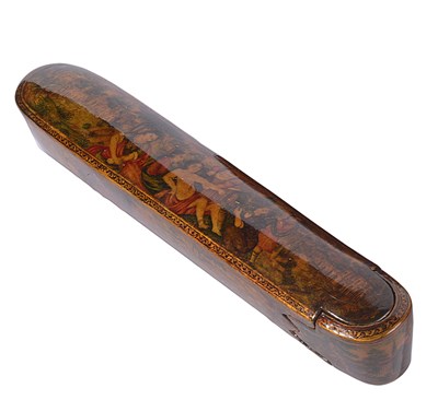Lot 342 - â€¡A QAJAR LACQUER PEN BOX