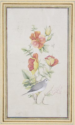 Lot 348 - â€¡A WATERCOLOUR DEPICTING THE ROSE AND NIGHTINGALE (GUL-O-BULBUL)