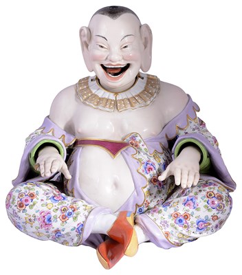 Lot 396 - A LARGE MEISSEN NODDING 'PAGODA' FIGURE