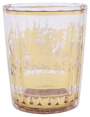 Lot 398 - A BOHEMIAN ZWISCHENGOLD GLASS BEAKER