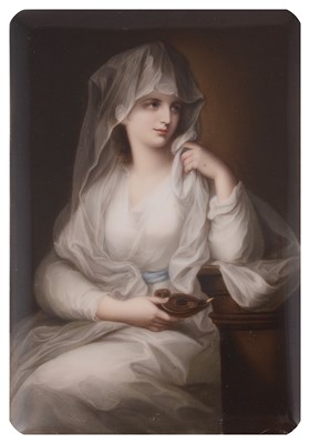 Lot 409 - A GERMAN PORCELAIN PLAQUE OF 'THE VESTAL VIRGIN'