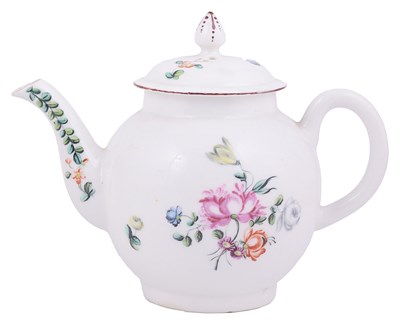 Lot 412 - A DERBY TEAPOT AND COVER