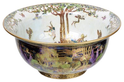 Lot 422 - A WEDGWOOD FAIRYLAND LUSTRE 'KANG HSI' SHAPE BOWL