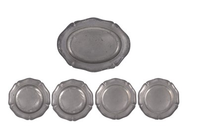 Lot 441 - A PART SET OF GEORGE III PEWTER