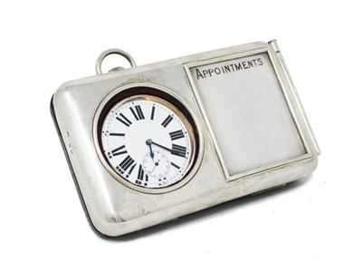 Lot 442 - A VICTORIAN SILVER-MOUNTED DESK CLOCK CUM 'APPOINTMENTS' STAND