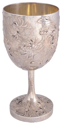 Lot 448 - A CHINESE SILVER GOBLET