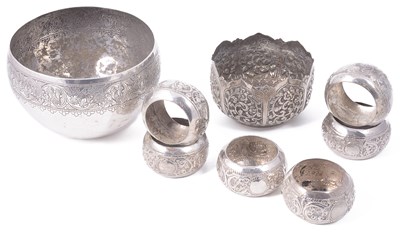 Lot 450 - A GROUP OF ASIAN SILVER OBJECTS