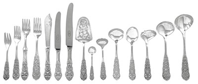Lot 487 - A SET OF NORWEGIAN TABLE SILVER