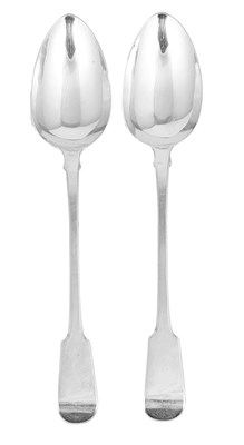 Lot 494 - A PAIR OF GEORGE IV SILVER SERVING SPOONS