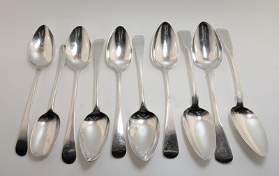 Lot 496 - TEN GEORGIAN SILVER TABLESPOONS