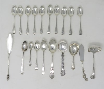 Lot 497 - ASSORTED ENGLISH TABLE SILVER