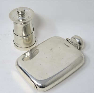 Lot 503 - A SILVER SPIRIT FLASK