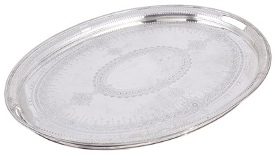 Lot 537 - A VICTORIAN SILVER GALLERY TRAY