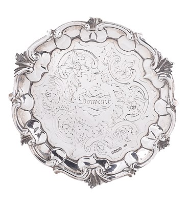 Lot 539 - A VICTORIAN SILVER WAITER