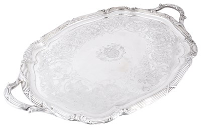 Lot 540 - A VICTORIAN SILVER TRAY