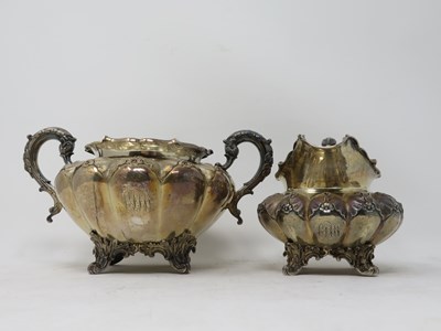 Lot 546 - A WILLIAM IV SILVER MILK JUG AND SUGAR BOWL