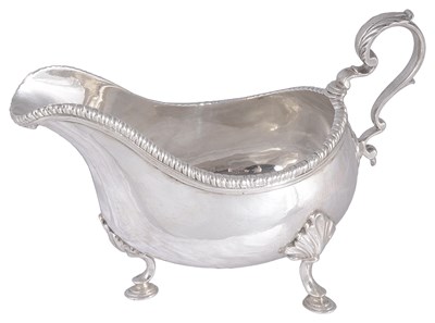 Lot 551 - A GEORGE III SILVER SAUCEBOAT